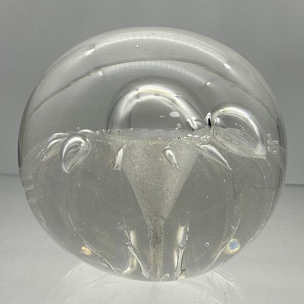 Herbert A Thomas - Signed HAT - Controlled Bubbles Art Studio Glass Paperweight